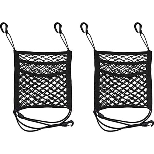 2 Pieces Of Pet Net Barrier, Dog Cart Net Barrier, Rear Seat Net Storage Bag, Net Barrier with Hook