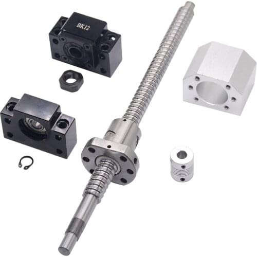 SFU1605 set:SFU1605 rolled ball screw C7 with end machined + 1605 ball nut + nut housing+BK/BF12 end support + coupler RM1605
