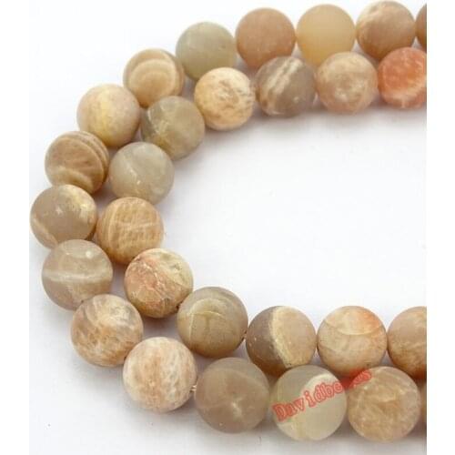 Fctory Price 4 6 8 10 12 mm Natural stone beads Matte Sunstone stone round Loose beads for Jewelry Making Diy