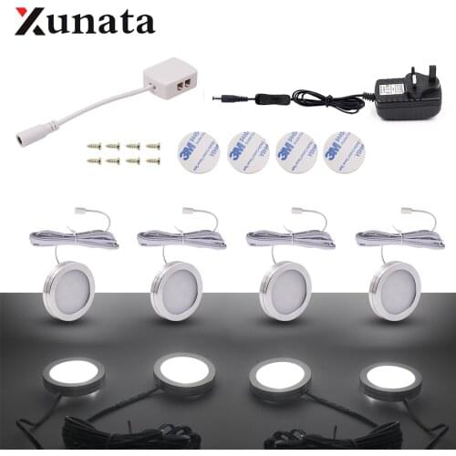 DC12V LED Under Cabinet Closet Light Night Lamp LED Display Case Lights For Stairs/Closet/Wardrobe/Counter/Cupboard Puck Lights