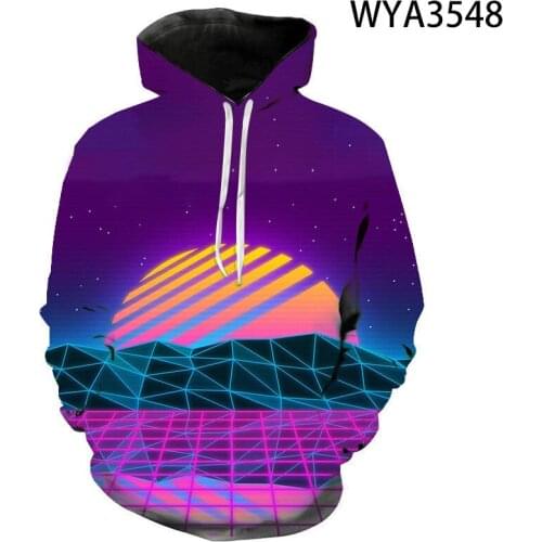 New Men Women Children 3D Printed Vaporwav Art Movement Fashion Sweatshirts Boy Girl Kids Pullove Streetwear Hooded Casual Coat
