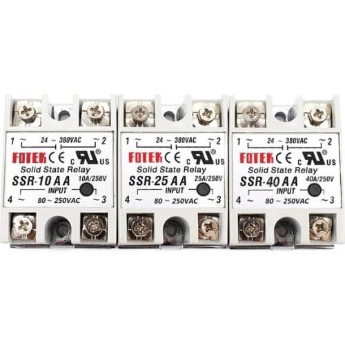 YJCAL Solid State Relay SSR-10AA SSR-25AA SSR-40AA 10A 25A 40A AC Control AC Relais 80-250VAC TO 24-380VAC SSR 10AA 25AA 40AA