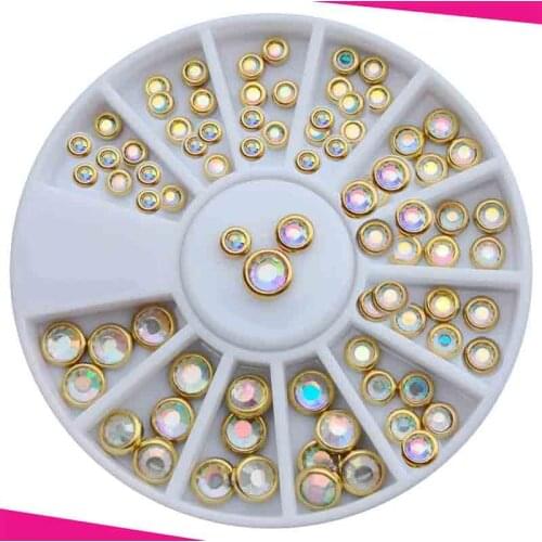 ZOD-133 3D 1 Wheel Types Crystals Flatback Pearl / AB Rhinestone Decoration in wheel Shiny Nail Decoration Lovely Outlooking