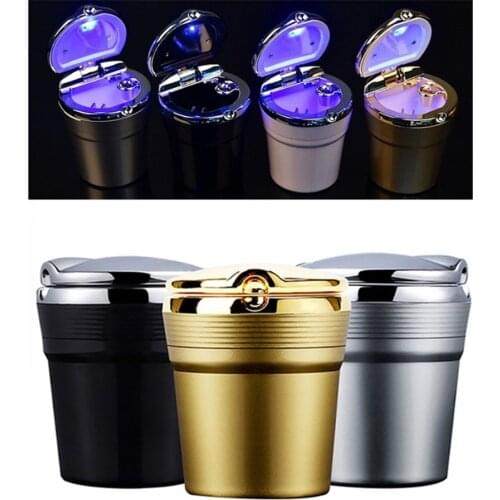 Universal Car Ashtray With Led Lights With Cover Creative Personality Covered Car Inside The Car multi-function Car Supplies