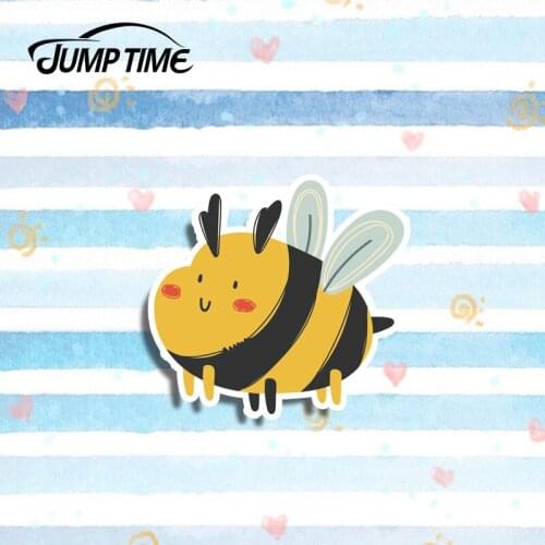 Jump Time 13cm x 12.2cm Be Happy Funny Car Stickers Insect Cute Decal Vinyl Bumper Waterproof Car Styling Accessories