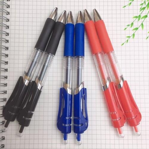Retractable Gel Pens Black/red/blue Ink Colored Gel Pen 0.5mm Replaceable Refills Office&school Supplies Stationer
