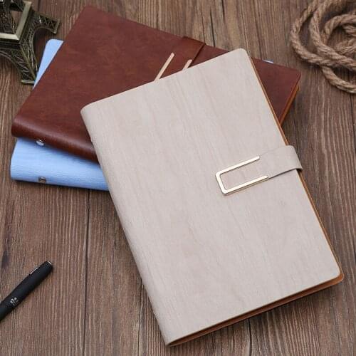 High-Grade Solid Color Leather Loose-Leaf Notepad A5 Notebook Stationery Creative Binder Office Book Business Diary UXK-12345