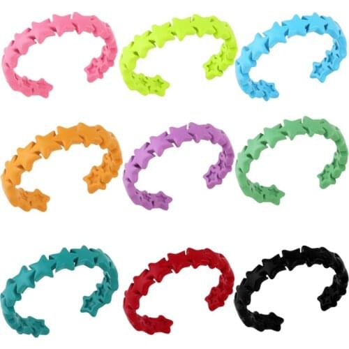 Creative Five-Pointed Star Dripping Oil Open Ring Bohemia Style Copper Metal Finger Rings For Women Girls Fashion Jewelry Gift