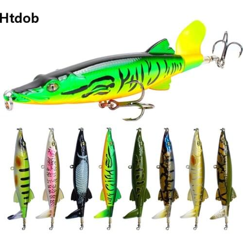 1pc Whopper Plopper 13cm/16g Floating Popper Fishing Lure Artificial Hard Bait Wobbler Rotating Tail Fishing Tackle Pesca Peche