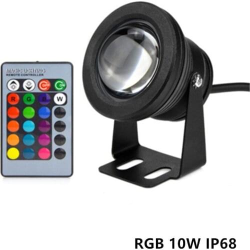 10pcs/lot 10W RGB DC12V LED underwater lamp lawn lights 24key IR remote IP68 waterproof spotlight Colorful lighting