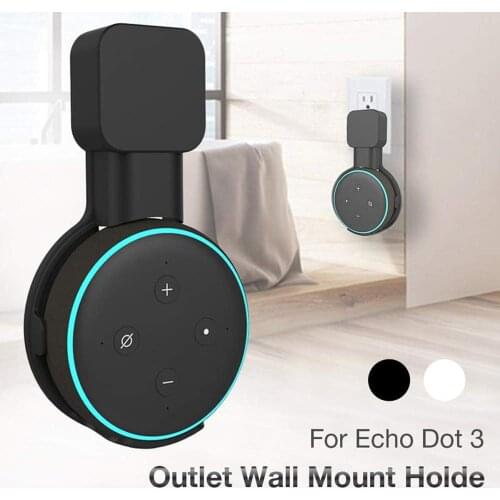 2020 Outlet Wall Mount Stand Hanger for Alexa Echo Dot 3rd Bracket Speaker Sound Box Holder Plug Work Space Saving Indoor