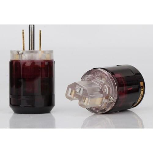 Pair P-079 C-079 IEC + P079 24k Gold-Plated US Power Plug +IEC Power Connector Hifi DIY C079 Power plug