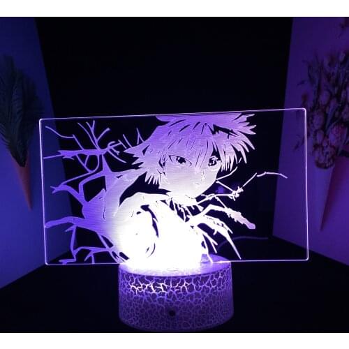 Hunter X Hunter Anime Killua 3D Lamp Crack White Base for Kid Bedroom Decor Nightlight Birthday Gift Acrylic LED Night Light