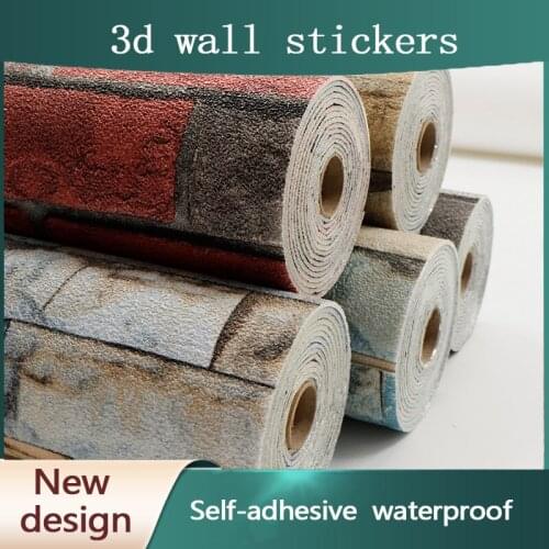 European Style 3D Wallpaper Self-Adhesive 3D Wall Sticker Roll Waterproof Bedroom Kitchen Living Room TV Background Wall Decora