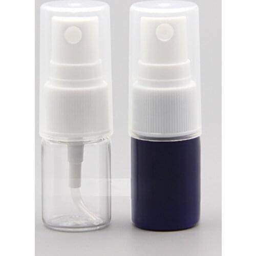 50pcs Mini Plastic Transparent/Blue 6ml Small Empty Spray Bottle For Make Up And Skin Care Refillable Bottle tools New arrival