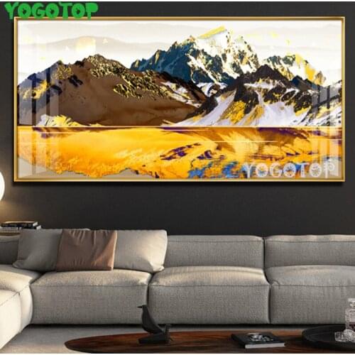 Large Size Golden Mountain Landscape Abstract diy 5d diamond painting Ful Square Round Drill Mosaic Diamond Embroidery,YY4926