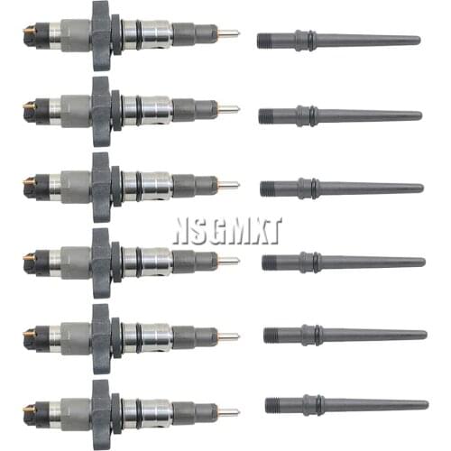AP01 6× Fuel Injectors w/ Connector Tube Kit For Dodge Ram 2004-2009 Cummins 5.9L Diesel 445120032 5135790AA R5135790AC