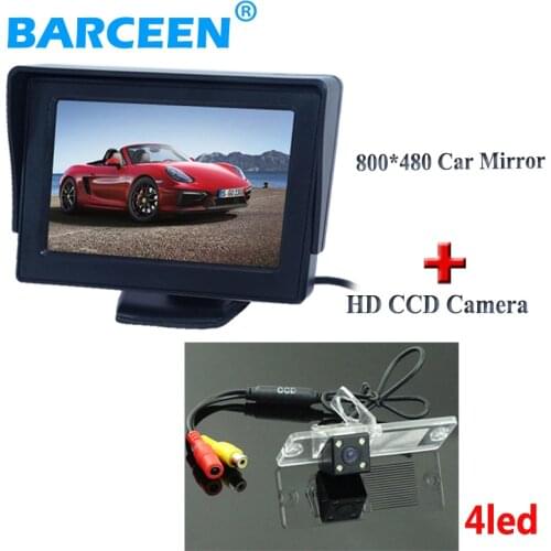 800*480 resolution 4.3" car monitor +ccd car rearview camera 4 ed lights for Mitsubishi Pajero Zinger L200 V3 V93 V5 V6 V8 V97