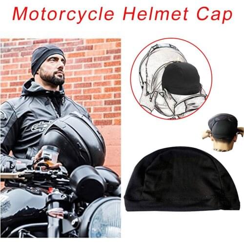 Black Motorcycle Helmet Inner Cap Quick Dry Breathable MTB Cycling Bicycle Hat Cap Under Helmet Breathable Helmet Accessories