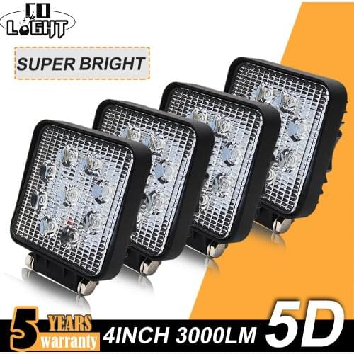 CO LIGHT 54W Work Light 12V 24V 4inch Driving Beam DRL Led Work Light Bar for Auto Truck Boat Motocycle SUV 4x4 Off Road Led Bar