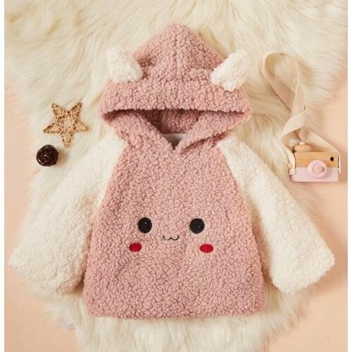 Childrens Winter Wool Clothes Children Cartoon Cotton Clothes Autumn Korean Cute Coat 1-4 Years Baby Girl Winter Clothes