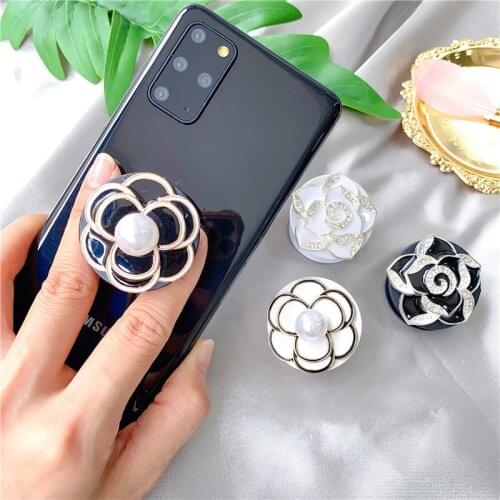 Rhinestone Swan Airbag Bracket Rotatable Silicone Phone Socket Smartphones Fold Pocket Socket Desktop Stand Bracket For Xiaomi