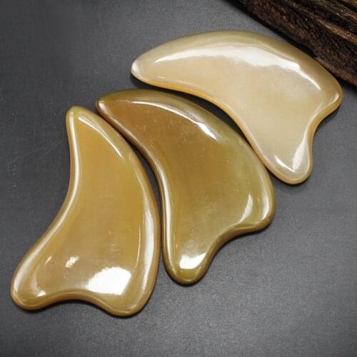 Thick Ox Horn Guasha Board Face Massager Acupuncture Therapy Gouache Scraper for Facial Body Spa Chinese Medical Massage Tools