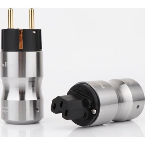 Hi-end gold plated schuko power adapter plug hifi audio EU version AC power plug for EU power cable wire