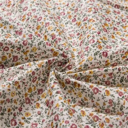 Floral Printing Cotton Fabric DIY Sewing Cloth Soft Comfortable Garments Skirt Shoes Handcraft Material Fabric Cotton
