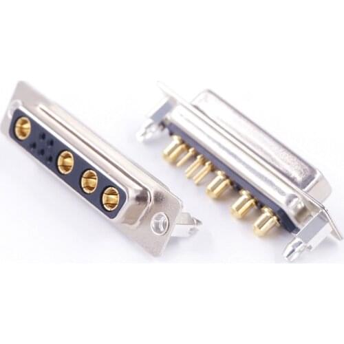 2 pcs High Power 30A 9W4 D-Sub Connector Combo Receptacle Female Sockets Signal 5 + 4 Power Panel Mount PCB Straight Board Lock