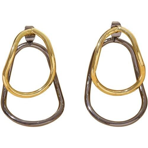 Korean Hollow Out Color Contrast Two Wear New Fashion Statement Design Sense Simple Cold Wind Earrings Fashion Womens Earrings