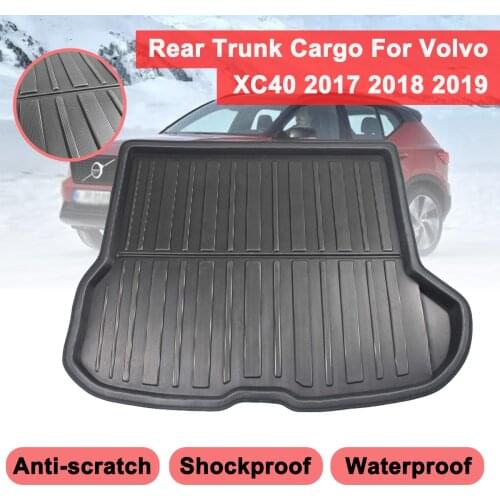 For Volvo XC40 2017-2019 Mat Boot Liner Floor Carpet Car Tray Boot Liner Rear Trunk Cover Matt Cargo Mud Non-slip Waterproof