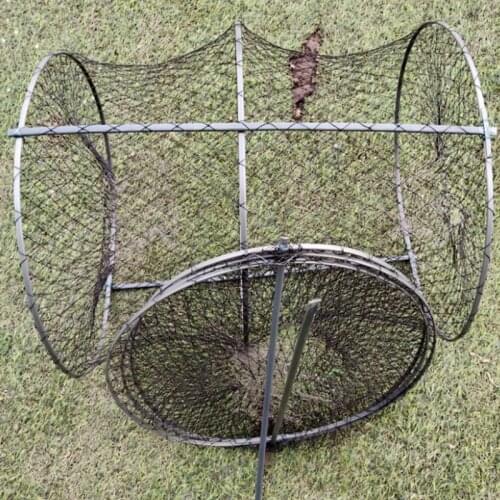 25CM Width 45cm Length Metal Wire Fishing Cage Foldable Steel Net Fish Basket for Outdoor Crab Fishing Tackle Free Shiping
