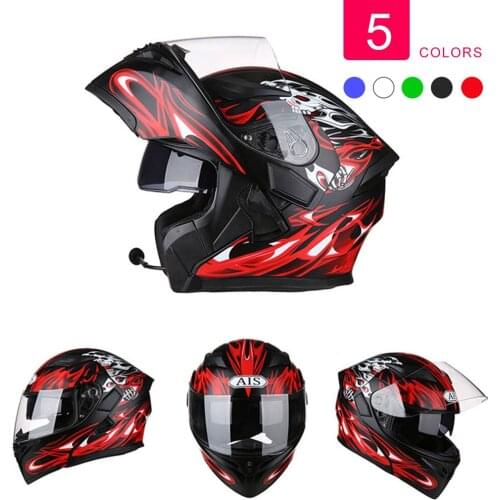 Full Face Motorcycle Helmet Bluetooth Motocross Road Capacete Shark Helmet Cascos Para Moto Night Riding Signal Flash Strip