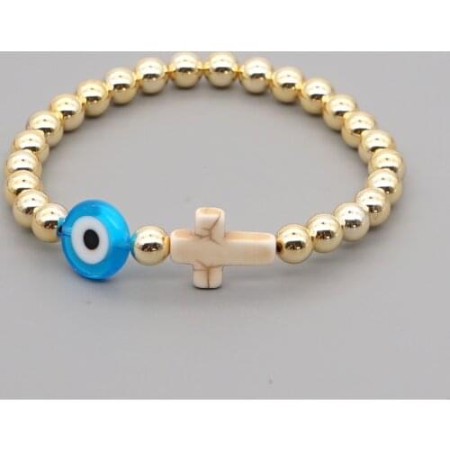 Go2boho Evil Eye Bracelet For Men Fashion Jewellery 2020 Jewelry Cross Bracelets Golden Beaded High Quality
