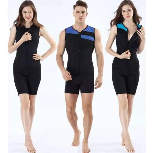 MYLEDI 3MM Neoprene Wetsuits Vests Mens Full Zipper CR Super-Elastic Swimming Surfing Diving Bathing Suits Mens Sunscreen Vest
