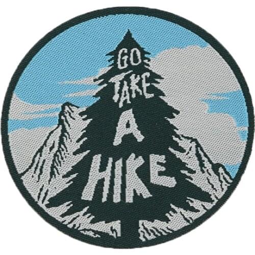 Go Take A Hike Ourdoor Adventure Hiking Symbol Patch Clothing Stripes Embroidery Iron on Patch for Hat Backpack