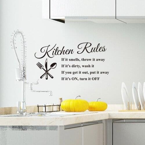 Enjoy Your Cook Time Kitchen Rules Bon Appetit Quotes Wall Stickers For Home Decoration Waterproof Mural Art Diy Vinyl Decals
