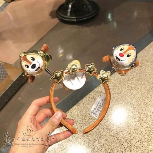 New Hot Disney Cartoon Space of Friends Series Chip 'n' Dale Kawaii Shaking Hair Band Garden Dressed Up Kids Gift