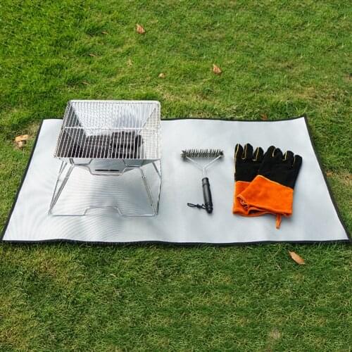 Camping Fireproof Grill Mat Camping Pad Camping Mat Retardant Ember Mat Blanket Heat Insulation Pad For Outdoors Picnic Barbecue