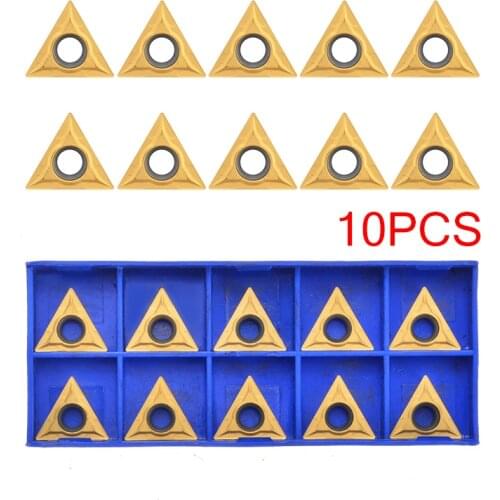 10Pcs TCMT16T304 VP15TF Indexable Carbide Inserts Golden Blades Cutter For CNC Machine Lathe Cutter