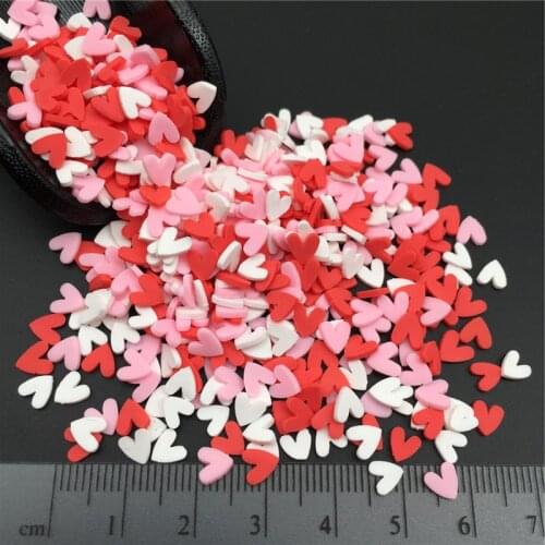 50g Heart Polymer Clay Sprinkle For Kids Diy ,Soft Clay For Craft Clay/Nail Art /Scrapbook Decoration DIY , Filler