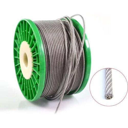 1Meter 304 Stainless Steel PVC Coated Wire Rope 7*19 Flexible Cable Clothesline 6mm 8mm-12mm Soft Cable Transparent Wire Rope
