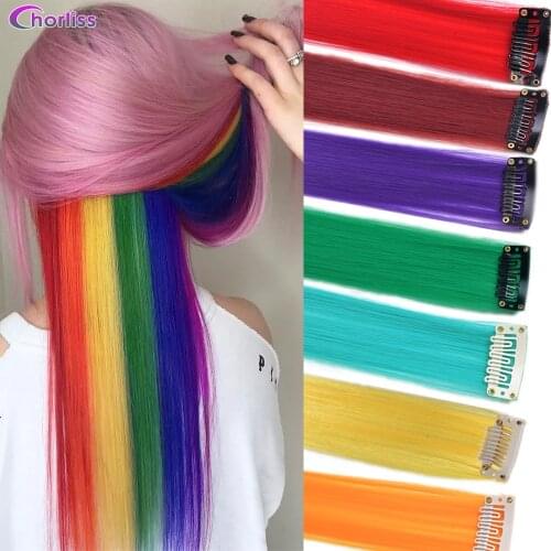 Clip On Hair Extension Synthetic Ombre Straight Hair Extension Clip In Hairpieces High Temperature Faber Hair Pieces Chorliss