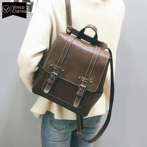 Vintage Leather Anti Theft Backpack Women travel Fashion Designer Back Pack High Quality Mochila Para Mujer Small Bags New Trend