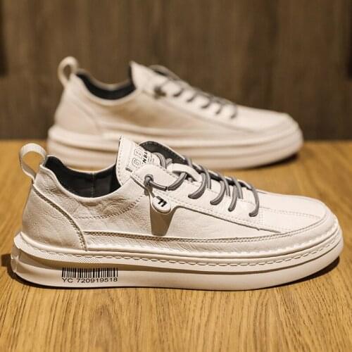 Spring Summer Casual PU Leather Shoe Trend Mens Shoes Wild Mens Flats Shoes Waterproof Non-slip Board Shoe Male Footwear