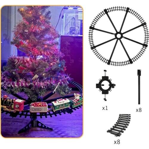 Christmas Tree Decoration Train Track Frame Christmas Train Electric Toys Railway Car With Sound&Light Rail Car Christmas Gifts