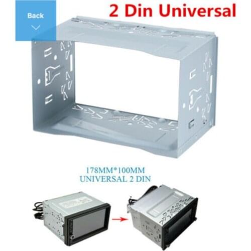 Universal 2DIN Car Stereo Radio Player Box Fascia Frame Dash Panel Metal Head Unit Install Fittings Kit Automotive Accessories