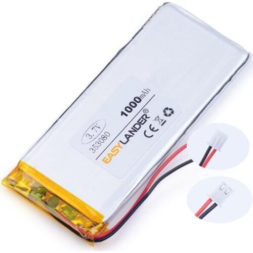 XHR-2P 2.45 2.54 1000mAh 353080 3.7V polymer battery car phone smart home