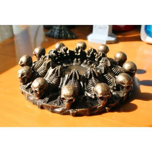 [Funny] 18cm Unique devil Skeleton Gollum resin figure statue toy ashtray Collection model living room desk decoration gift